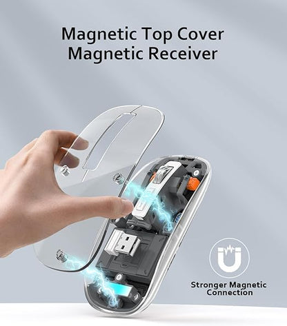 Transparent Wireless and Bluetooth Rechargeable Mouse